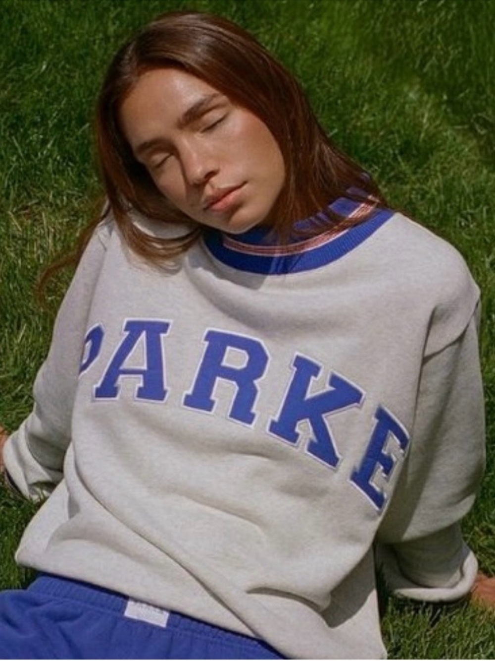PARKE Oversized Crewneck Sweatshirt Boardwalk Varsity Mockneck S/M - Picture 3 of 8